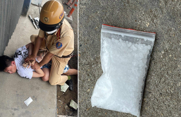 Cảnh sát giao thông bắt đối tượng tàng trữ trái phép chất ma túy